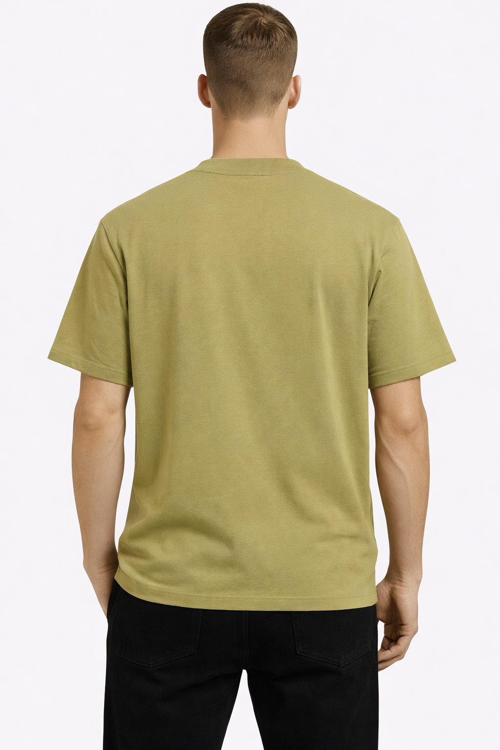 T-Shirt Ami De Cœur Vert Olive Logo Noir — Ami Paris