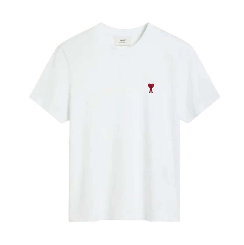 T-Shirt Ami De Cœur Blanc Logo Rouge — Ami Paris