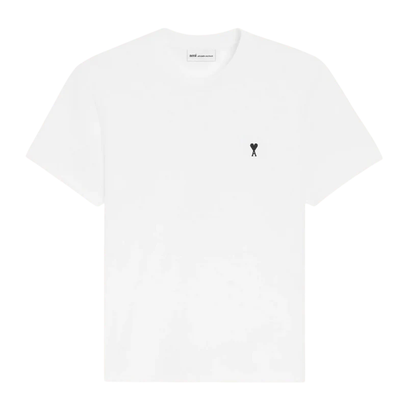 T-Shirt Ami De Cœur Blanc Logo Noir — Ami Paris