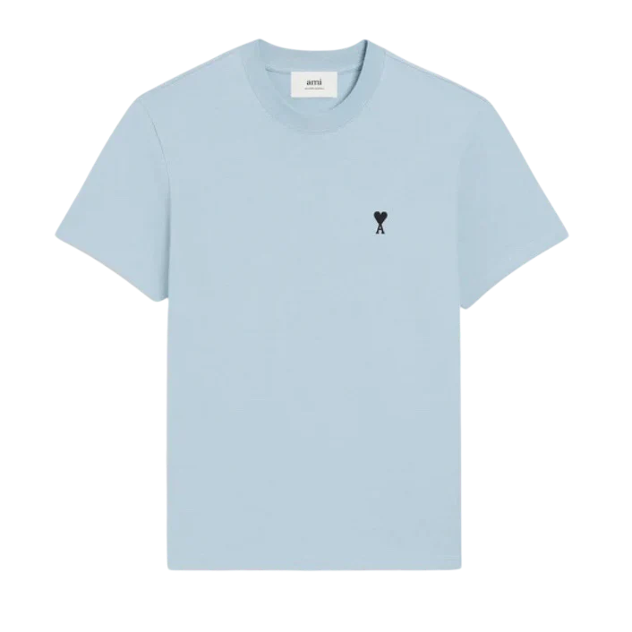 T-Shirt Ami De Cœur Bleu Ciel Logo Noir — Ami Paris