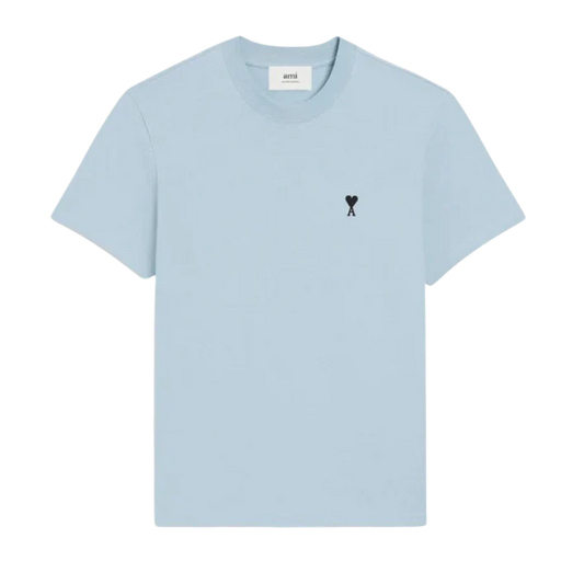 T-Shirt Ami De Cœur Bleu Ciel Logo Noir — Ami Paris