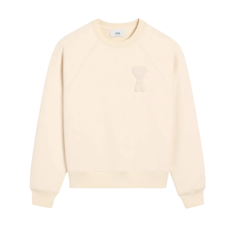 Sweat Ami De Cœur Beige Logo Ton sur Ton — Ami Paris