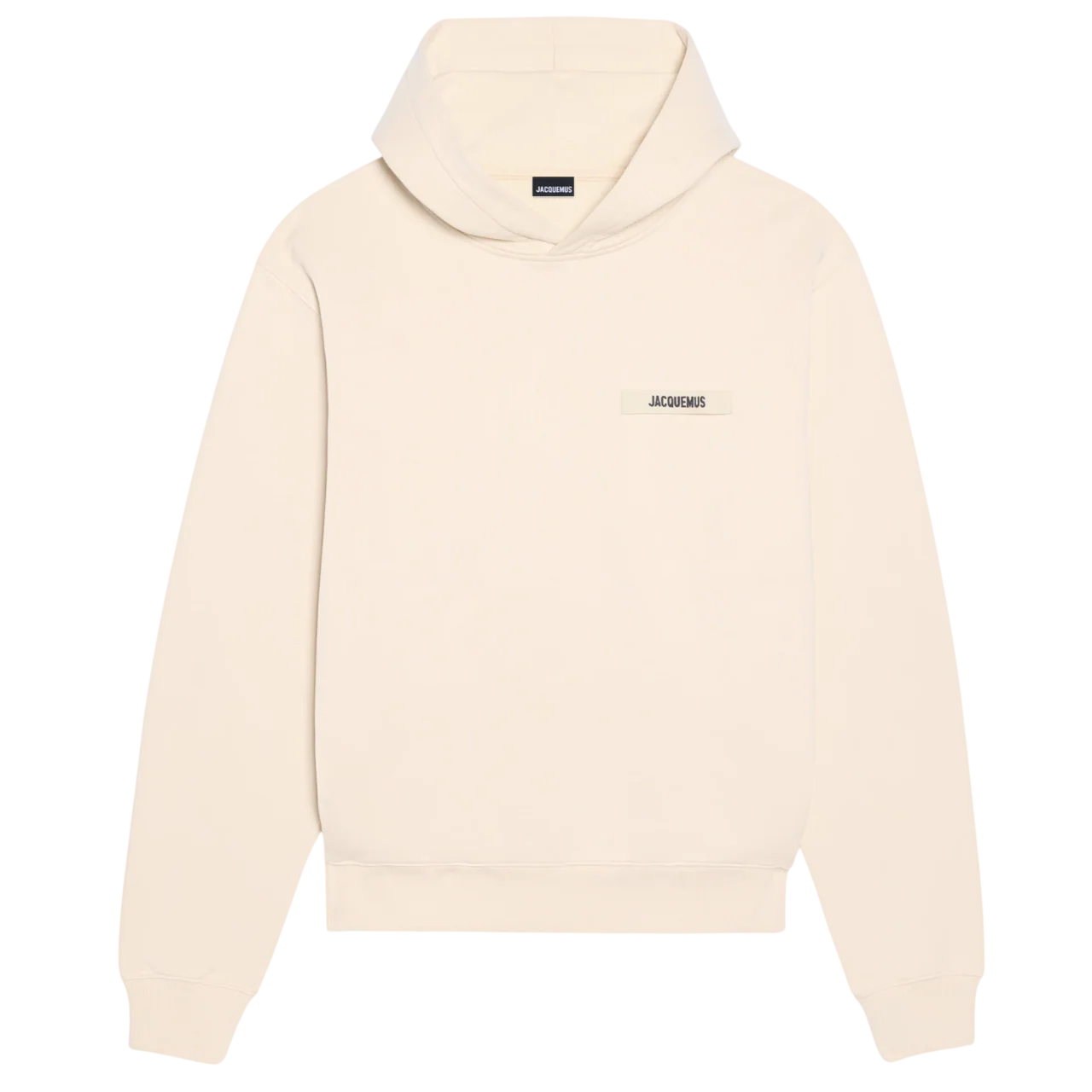 Hoodie Jacquemus Beige Logo Noir — Jacquemus