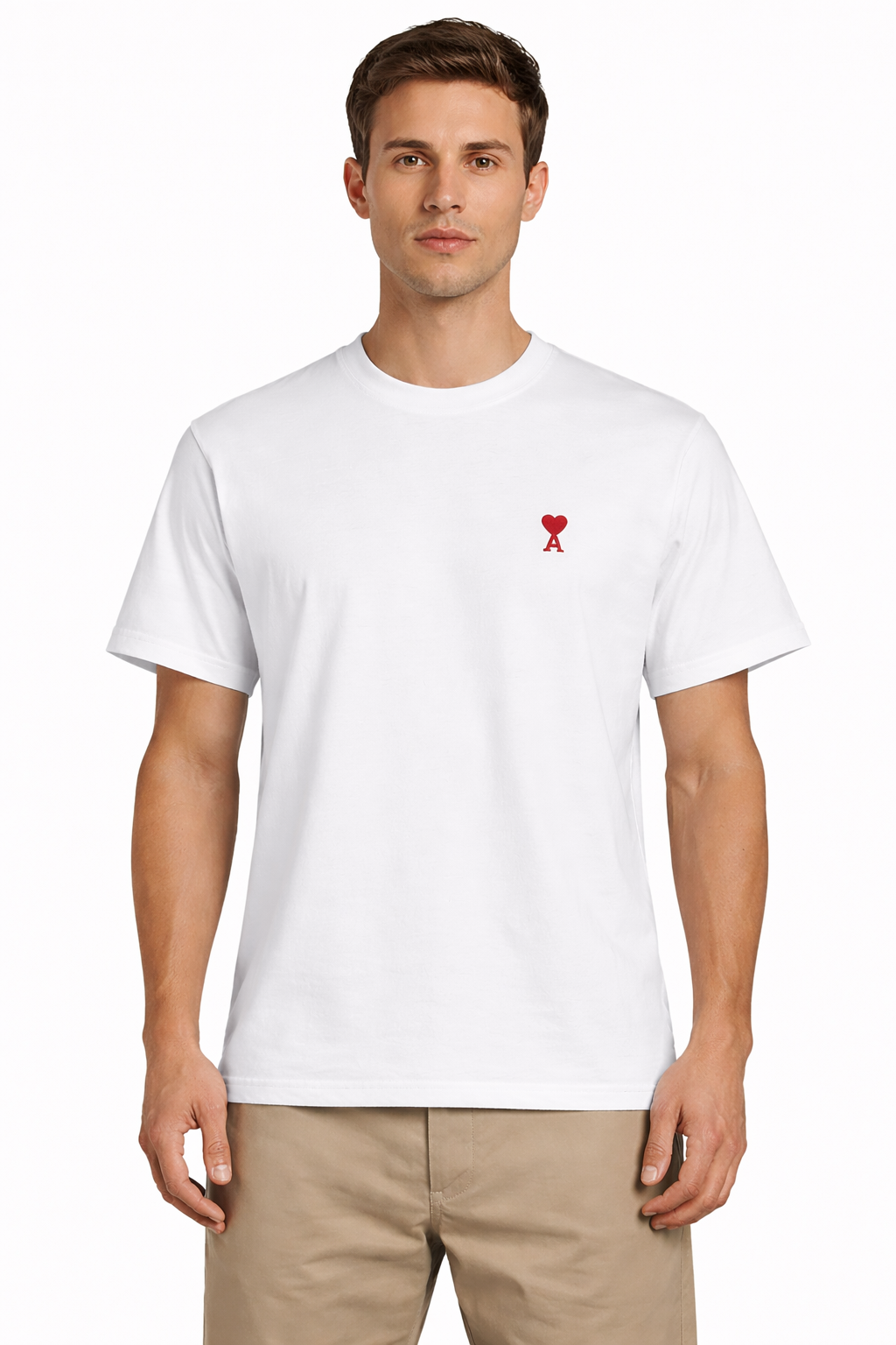 T-Shirt Ami De Cœur Blanc Logo Rouge — Ami Paris