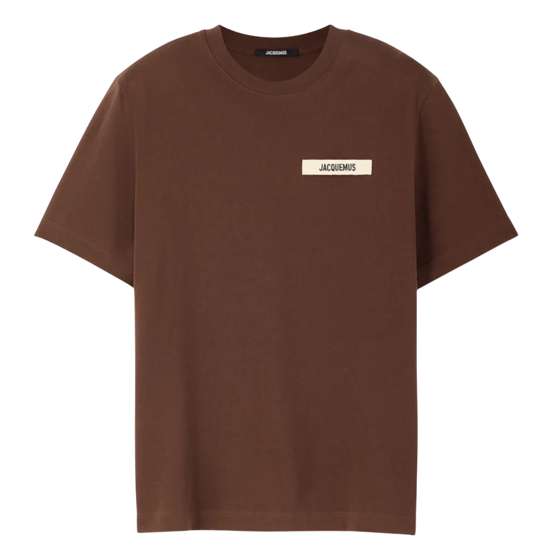 T-Shirt Jacquemus Marron Logo Beige — Jacquemus