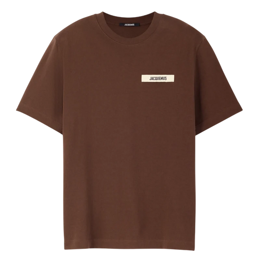 T-Shirt Jacquemus Marron Logo Beige — Jacquemus